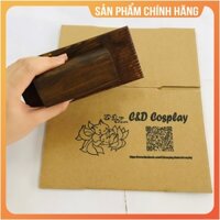Con dấu gỗ chấm mực không kèm khay mực in lên bìa carton, giấy kraft, nhận làm theo yêu cầu