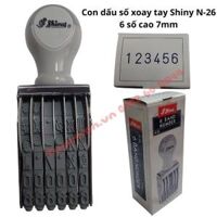 Con dấu số xoay tay Shiny N-26 6 số cao 7mm