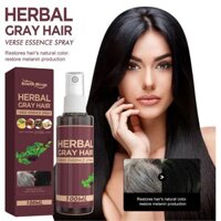 Còn hàng & 100ml Herbal Ginseng Hair Darkening Spray Màu xám trắng che tóc Xịt làm đen tóc cho nữ và nam giới