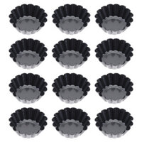 Còn Hàng 12 Chiếc Thép Carbon Chống Dính Mini Tart Chảo Hoa Có Thể Tái Sử Dụng Cupcake Muffin Nướng Cốc Khuôn