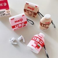 Còn Hàng 3D Tai Nghe Ốp Lưng Airpods Bình Dễ Thương Sữa Dâu Cho Airpods pro Bảo Vệ Bao Cho Earpod Earbu