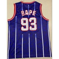 Còn hàng [5 phong cách] Áo đấu NBA Houston Rockets x BAPE No.93 áo bóng rổ màu xanh đậm