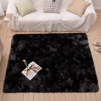 Còn hàng 60 * 120cm Thảm lông xù xù Màu Gradient Thảm chống trượt Thảm phòng ăn Thảm trải sàn phòng ngủ Thảm lót sàn màu đen