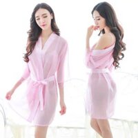 Còn hàng Áo choàng tắm phối cảnh gợi cảm đồ ngủ nữ váy ngủ lụa băng mỏng (có dây đeo)