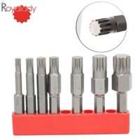 [Còn hàng] Bộ 7 chiếc 50mm 12 điểm cho mũi tuốc nơ vít Torx 6,35mm Chuôi lục giác từ-M-12