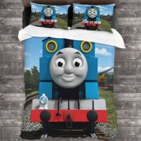 [Còn hàng] Bộ chăn ga gối 3 món Thomas And Friends Bộ chăn ga trải giường đơn Queen King kèm 2 vỏ gối