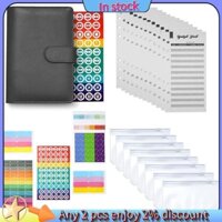 Còn hàng-Budget Binder Macaron A6 Da PU Rời Lá Sổ Kế Toán Sổ Tay Sáng Tạo Ngân Sách Tiền Mặt Kế Hoạch Tài Chính Sổ Tay A