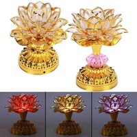 [Còn hàng] Đèn LED sen chạy bằng pin Đèn ngủ di động thánh thay đổi màu sắc cho đồ dùng cao răng Bàn trang trí đền thờ đám cưới