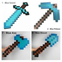 Còn hàng Đồ chơi trẻ em Minecraft Xanh xám Kim cương Thanh kiếm Pickaxe Axe Xẻng Vũ khí EVA