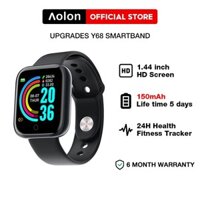 Còn hàng Đồng hồ thông minh Aolon Y68 Chống nước Bluetooth Theo dõi sức khỏe Theo dõi nhịp tim Đồng hồ thông minh thể thao