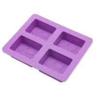 Còn hàng Hộp đựng xà phòng cây silicon hình chữ nhật bốn lỗ DIY Khuôn làm bánh thủ công
