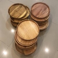 Còn hàng Khay Khay KAYU Khay 20cm Khay tròn bằng gỗ Khay gỗ 20cm