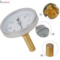 [Còn hàng] Nhiệt kế có vỏ đồng 1 / 2 "Bộ đệm vít trong lò hơi sưởi 120°C