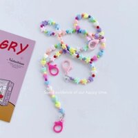 Còn hàng Phong Cách Mới Đơn Giản Màu Kẹo Trái Tim Tình Yêu Đính Hạt Dây Vòng Cổ Kính Dây Xích Mặt nạ
