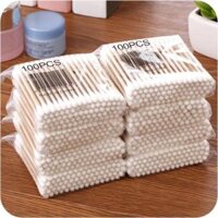 Còn hàng tăm bông100 / 2000 miếng gạc dùng một lần Que lấy tai Trang điểm Vệ sinh y tế Tre hai đầu * * * Cát gấu trúc