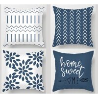 Còn hàng Vỏ đệm hình học màu xanh 40 × 40,45 × 45,50 × 50,60 × 60,70 × 70.Vỏ gối vuông mềm. sofa trang trí nhà cửa