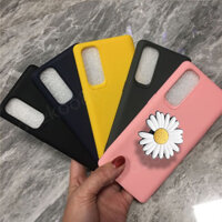 Còn hàng Vỏ điện thoại VIVO V20 SE Vỏ có giá đỡ gấp hoa cúc Màu tinh khiết Cảm giác da đơn giản Vỏ mềm TPU