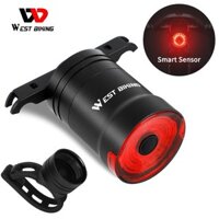 Còn hàng WEST BIKING Đèn LED thông minh Đuôi xe đạp USB Sạc tự động Khởi động / Dừng xe đạp chống nước Cảm biến phanh An toàn Warnin