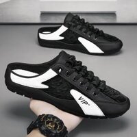 🔥Còn hàng🔥Giày lười nam,Giày da PU nửa kín,trắng đen và xanh lá cây,Thời trang và giản dị (cỡ 39-44)