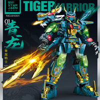 ✨Còn hàng✨Tương thích với Lego Brick Mecha Rồng Xanh Bạch Hổ Suzaku Huyền Vũ Đồ Chơi Quái Vật