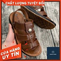 [Còn ít]D096 - Dép trung tuổi 2 lớp đế - Da bò 100% - Tăng chiều cao 4cmHàng y hình