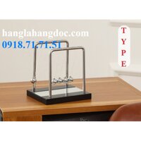 Con lắc Newton đáy kính đế gỗ khung bi thép GVK (18x12x18cm)