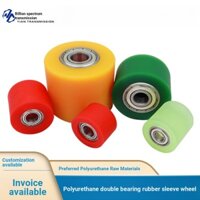 Con lăn chịu lực Gzof Tay áo cao su Polyurethane Vòng bi đôi đúc Con lăn không cấp nguồn Băng tải đai ròng rọc Chống mài mòn Im lặng PU Cao su chống trượt