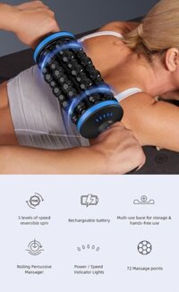 Con lăn massage lưng, chân, vai - con lăn rung điện cho cơ bắp + 5 tốc độ