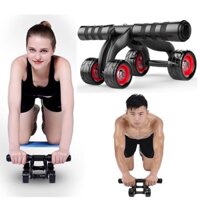 Con lăn tập bụng gym 4 bánh, Con lăn tập cơ bụng dùng cho cả vđv chuyên nghiệp tặng kèm miếng thảm tập