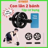 Con Lăn Tập Cơ Bụng 2 Bánh Tập Gym Yoga Tại Nhà Tặng Kèm Thảm Lót Gối, Con Lăn Tập Cơ Bụng AB Wheel Cao Cấp Gymee