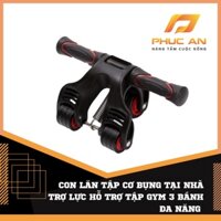 Con lăn tập cơ bụng tại nhà trợ lực hỗ trợ tập gym 3 bánh đa năng PHUCAN