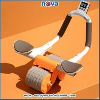 Con lăn trợ lực tập bụng tập gym tại nhà có đồng hồ đếm số tiện dụng