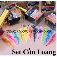 Cồn loang 12 màu B281 cao cấp FREESHIP cồn loang B281 15ml tự khô cồn loang vân đá dễ sử dụng cồn loang trắng đ