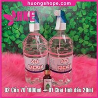 Cồn sát khuẩn OMI 70 - Combo 2 chai 1000ml + Chai tinh dầu 20ml