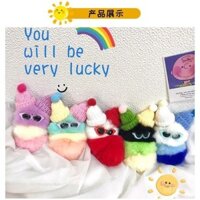 [Con sâu bướm kỳ nghỉ] Móc khóa lông thỏ Rex dễ thương xấu xí quà tặng