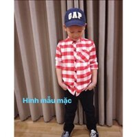 [Còn size 12-30kg] [SALE] Áo sơ mi kẻ sọc trắng đỏ tay dài cho bé