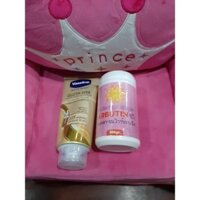 conbo Kem dưỡng toàn thân Abutine Hồng 500g và vaseline 330ml vàng