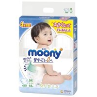 [CỘNG 4 MIẾNG] Tã dán Moony cao cấp S90/M68/L58