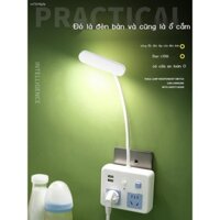 Công Bằng Buổi Trưa Ổ Cắm Đèn LED Để Bàn Đa Năng Bảo Vệ Mắt USB Phòng Ngủ Sinh Viên Đầu Giường Cho Bé Ăn Đèn Ngủ