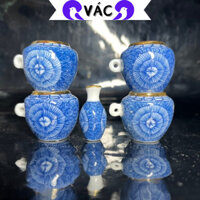 Cóng chim khuyên đẹp Ricky, cóng khuyên vẽ tay viền vàng kim bộ 5 cái đã kèm tai cóng tàu