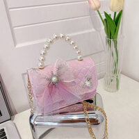 Công Chúa Dễ Thương Dây Xích Túi Siêu Cổ Tích Công Chúa Nhỏ Màu Hồng Nơ Mùa Xuân Thời Trang Túi Công Chúa Đeo Vai Xu Hướng