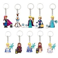 Công Chúa Elsa Móc Khóa Tương Thích Lego Khối Xây Dựng Minifigure Influencer Mặt Dây Chuyền Quà Tặng Sáng Tạo Anna Tuyết Kho Báu Đồ Chơi Nữ
