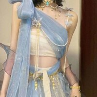 Công Chúa Jasmine Elements Trang Phục Cổ Đại Cải Tiến Hanfu Miền Tây Dunhuang Bay Kỳ Lạ Trang Phục Chụp Ảnh Du Lịch Chụp Ảnh
