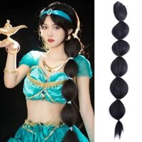 Công chúa Jasmine Net đèn lồng đỏ bong bóng bím tóc bím tóc đặc biệt cho nhiếp ảnh Tóc Giả Bím Tóc bẩn bím tóc thời trang