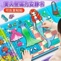 Công chúa yên tĩnh cuốn sách từ tính hút từ tính không cần cắt dán thay đổi diy đồ chơi thủ công cô gái