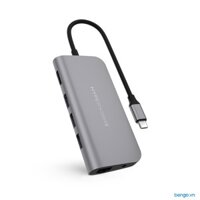 Cổng chuyển 9 in 1 USB-C Hyperdrive POWER Hub cho iPad Pro 2018, MacBook, Ultrabook, Chromebook & thiết bị dùng Type-C - HD30F