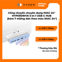 Cổng chuyển chuyên dụng IMAC 24" HYPERDRIVE 5-In-1 USB-C HUB (kèm 7 miếng dán theo màu IMAC 24") - HD34A6