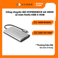 Cổng chuyển đổi HYPERDRIVE 4K HDMI (2 màn hình) USB-C HUB cho Macbook/Laptop/PC - HDM1