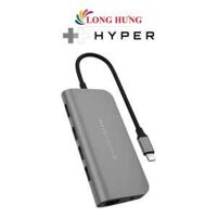 Cổng chuyển đổi HyperDrive 9-in-1 Power USB-C Hub HD30F - Hàng chính hãng - Gray