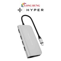 Cổng chuyển đổi HyperDrive 9-in-1 Power USB-C Hub HD30F - Hàng chính hãng - Silver